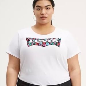 White And Floral Levi’s Tee
